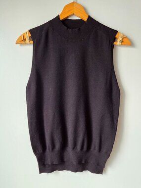 EUC LA MIEL BLACK MOCK NECK SLEEVELESS SWEATER TOP SIZE SMALL